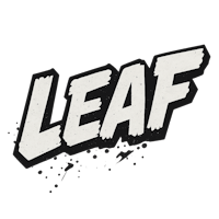 leaf logo on a black background